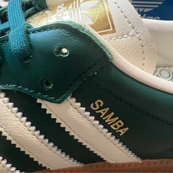 NWT Adidas Samba OG W Collegiate Green Cream White Sneakers Size Women’s 8 - Picture 14 of 16